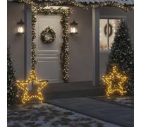vidaXL Estrella de luz decorativa Navidad con estacas 115 LED 85 cm