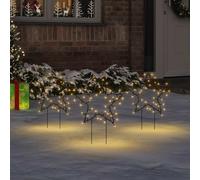 vidaXL Estrella de luz decorativa Navidad con estacas 50 LED 29 cm