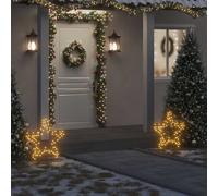 vidaXL Estrella de luz decorativa Navidad con estacas 80 LED 60 cm