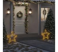 vidaXL Estrella de luz decorativa Navidad con estacas 80 LED 60 cm