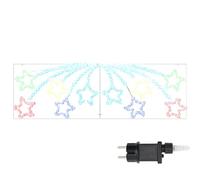 vidaXL Estrella de Navidad con 432 LED Multicolor 182 x 58 cm PVC, Sala, Decoración Moderna para Fiestas, Luces Festivas, Estrella Navideña Interior, Adorno Exterior, Brillo Multicolor