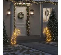 vidaXL Estrella fugaz de luces Navidad con estacas 115 LED 89 cm