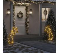 vidaXL Estrella fugaz de luces Navidad con estacas 115 LED 89 cm