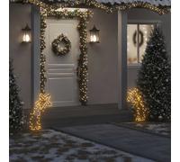 vidaXL Estrella fugaz de luces Navidad con estacas 80 LED 62 cm