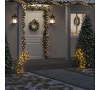 vidaXL Estrella fugaz de luces Navidad con estacas 80 LED 62 cm