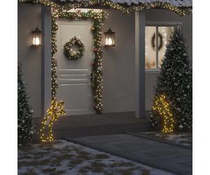 vidaXL Estrella fugaz de luces Navidad con estacas 80 LED 62 cm