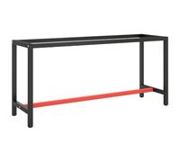 vidaXL Estructura banco de trabajo metal negro y rojo mate 170x50x79cm