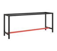 vidaXL Estructura banco de trabajo metal negro y rojo mate 190x50x79cm