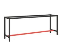 vidaXL Estructura banco de trabajo metal negro y rojo mate 210x50x79cm