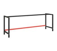 vidaXL Estructura Banco de Trabajo Metal Negro y Rojo Mate 220x57x79cm