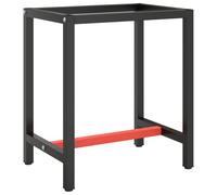 vidaXL Estructura banco de trabajo metal negro y rojo mate 70x50x79cm