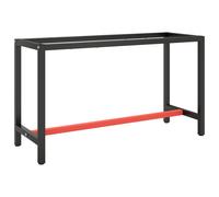 vidaXL Estructura Banco de Trabajo Mesa Soporte Base Muebles Mobiliario Bricolaje Garaje Taller Duradera Metal Negro y Rojo Mate 140x50x79cm