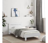 vidaXL Estructura cama con cabecero madera ingeniería blanco 100x200cm