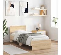 vidaXL Estructura cama con cabecero sin colchón roble Sonoma 90x190 cm