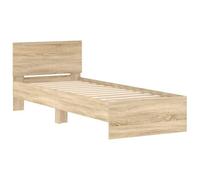 vidaXL Estructura de cama con cabecero sin colchón Madera de ingeniería roble Sonoma 90x190 cm