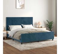 vidaXL Estructura cama con cabecero terciopelo azul oscuro 180x200 cm