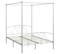 vidaXL Estructura Cama con Dosel sin colchón Metal Blanco 140x200 cm