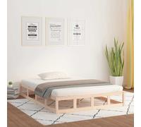 vidaXL Estructura cama doble pequeña madera maciza 135x190 cm