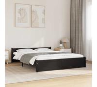 vidaXL Estructura cama doble sin colchón madera maciza negro 135x190cm
