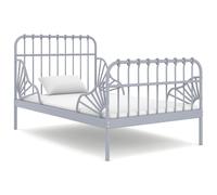 vidaXL Estructura cama extensible sin colchón metal gris 80x130/200 cm