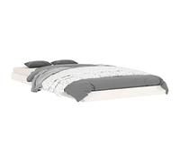 vidaXL Estructura de cama individual madera maciza pino blanco 90x190 cm