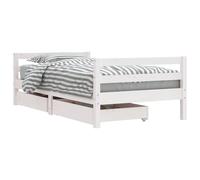 vidaXL Cama infantil con cajones, somier con almacenaje, madera de pino blanco 80x160 cm