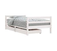 vidaXL Cama infantil con cajones, somier con almacenaje, madera de pino blanco 80x160 cm