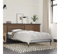 vidaXL Estructura cama madera ingeniería metal gris Sonoma 90x200 cm