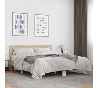 Estructura de cama vidaXL, estilo Sonoma, 160x200 cm, fabricada en material de madera y metal