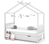 Vidaxl estructura cama niños con cajón madera pino blanco 80x160 cm