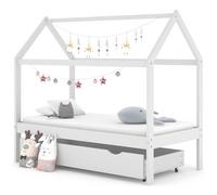 Estructura Cama Niños Con Cajón Madera Pino Blanco 80x160 Cm Vidaxl