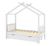 vidaXL Estructura cama niños con cajón madera pino blanco 80x160 cm