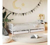 vidaXL Cama infantil con cajones, somier y cabecero, pino blanco 80x200 cm