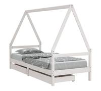 vidaXL Estructura cama niños con cajones madera pino blanco 80x200 cm