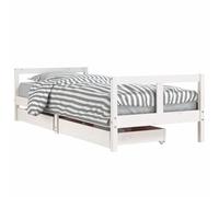 vidaXL Cama infantil con cajones, somier y cabecero, pino blanco 80x200 cm