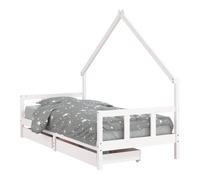 vidaXL Estructura cama niños con cajones madera pino blanco 90x200 cm