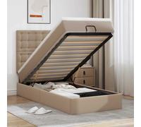 vidaXL Estructura cama otomana colchón cappucino cuero sintético
