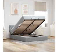 vidaXL Estructura cama otomana colchón tela gris claro 140x200cm