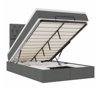 vidaXL Estructura cama otomana colchón tela gris oscuro 120x200cm