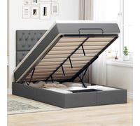 vidaXL Estructura cama otomana colchón tela gris oscuro 120x200cm