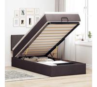 vidaXL Estructura cama otomana colchón tela marrón oscuro 90x190 cm