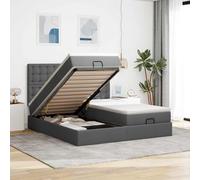 vidaXL Estructura cama otomana colchones tela gris oscuro 180x200cm