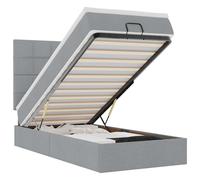 vidaXL Estructura cama otomana con colchón tela gris claro 100x200cm