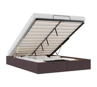 vidaXL Estructura Cama otomana sin colchón marrón Oscuro 140x190cm, Marco de Cama, Marco de Cama otomana, Marco de Cama con Almacenamiento Debajo de la Cama
