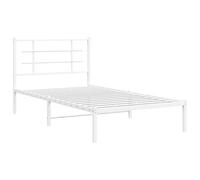 vidaXL Estructura Cama sin colchón con cabecero Metal Blanco 100x190cm