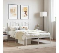 vidaXL Estructura cama sin colchón con cabecero metal blanco 120x190cm
