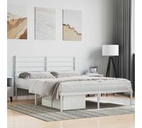 vidaXL Estructura cama sin colchón con cabecero metal blanco 120x200cm
