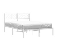 vidaXL Estructura Cama sin colchón con cabecero Metal Blanco 120x200cm