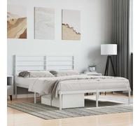 vidaXL Estructura cama sin colchón con cabecero metal blanco 140x190cm