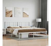 vidaXL Estructura cama sin colchón con cabecero metal blanco 180x200cm